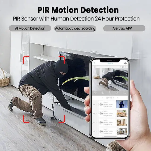 Alt view image 5 of 6 - javiscam 2025 Upgraded Security Camera,4K Mini Spy Camera,WiFi Cam with Night Vision,Remote Viewing,2800mAh Long Battery Life, Motion Detection,SD/Cloud,Nanny Cam for Baby and Pets