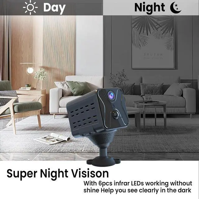 Alt view image 7 of 7 - Spy Camera Hidden Camera,High Video Quality WiFi Camera, Mini Cam Smart Home,2024 Upgraded 110 Days Standby Battery Life,AI Motion Detection,Night Vision Nanny Cam Security Cam for Indoor,Baby,Pets