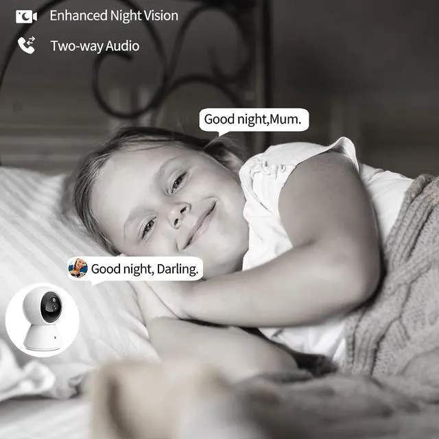 Alt view image 5 of 6 - BJR 5ghz WiFi Security Cameras Indoor Pan/Tilt, 2K HD Pet Camera, Motion Detection for Baby Pet Monitor, Support for 5G/2.4G Wi-Fi, 2-Way Talk, Night Vision, Home Cam with 64G SD Card 2-Pack(CS991)