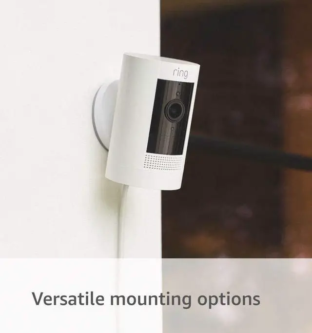 Alt view image 4 of 6 - Ring Stick Up Cam Plug-In | Weather-Resistant Outdoor Camera, Live View, Color Night Vision, Two-way Talk, Motion alerts, Works with Alexa | White
