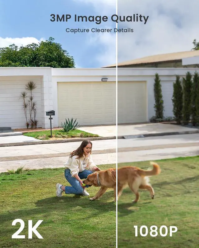 Alt view image 2 of 7 - Security Cameras Wireless Outdoor, 2K 3MP Battery Powered WiFi Security Camera with Spotlight & Siren Alarm, 2-Way Audio, Color Night Vision, AI Detection for Home Security, Works with Alexa