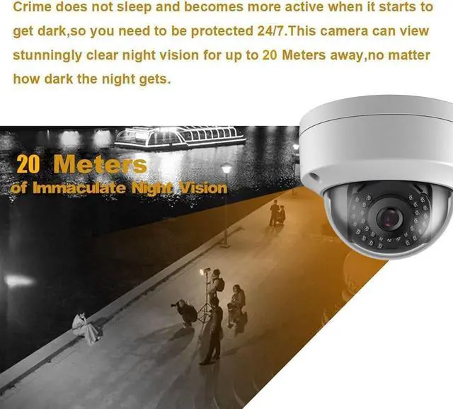 Alt view image 3 of 6 - 5MP Analog Coax Dome TVI CVI CCTV Surveillance Security Camera, 2.8mm 100° Wide Viewing Angle, 65ft IR Night Vision, Outdoor, Full Metal Housing, ONLY Compatible with 4MP, 5MP and 8MP DVR