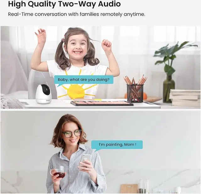 Alt view image 4 of 7 - Tenda Cameras for Home Security, 2.5K Indoor Camera WiFi Camera, 360° Pan Tilt WiFi Camera with Phone APP, 2-Way Audio, Night Vision, Smart Tracking, Human Detection, Cloud Storage (CP7)