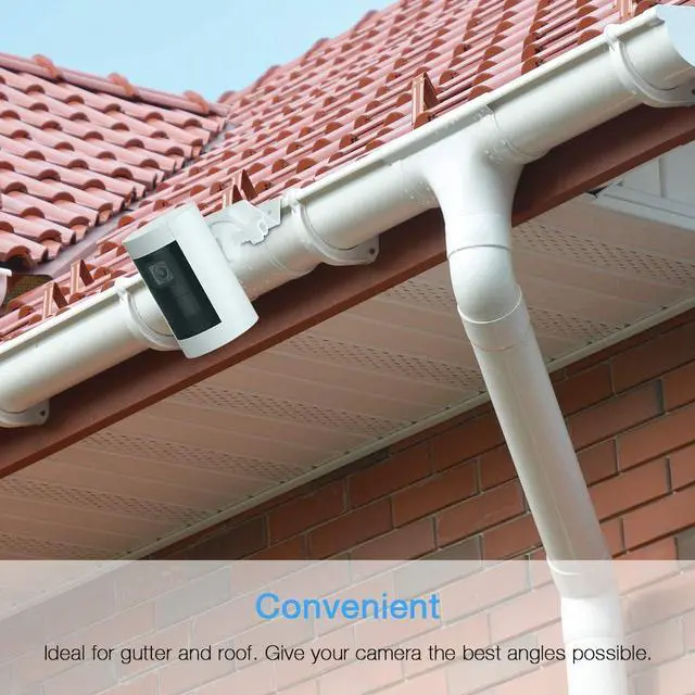 Alt view image 2 of 7 - HOLACA Gutter Mount for Stick Up Cam Plug-in HD Security Camera and Stick Up Cam Pro Stick Up Cam Battery HD Security Camera-Weatherproof-Give a Perfect Angle for Your Ring Stick Up Cam(3rd)
