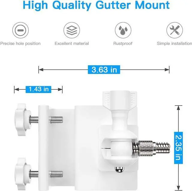Alt view image 5 of 7 - HOLACA Gutter Mount for Stick Up Cam Plug-in HD Security Camera and Stick Up Cam Pro Stick Up Cam Battery HD Security Camera-Weatherproof-Give a Perfect Angle for Your Ring Stick Up Cam(3rd)