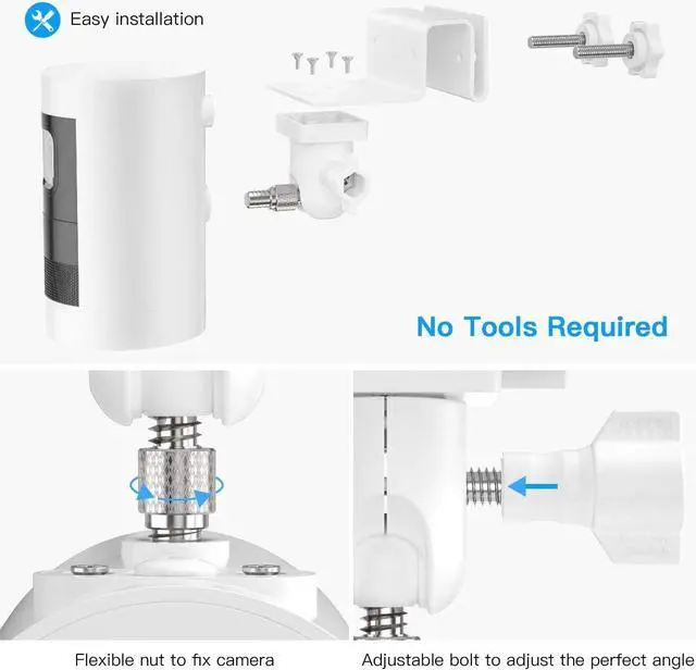 Alt view image 7 of 7 - HOLACA Gutter Mount for Stick Up Cam Plug-in HD Security Camera and Stick Up Cam Pro Stick Up Cam Battery HD Security Camera-Weatherproof-Give a Perfect Angle for Your Ring Stick Up Cam(3rd)