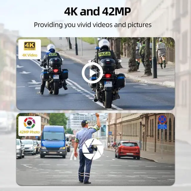 Alt view image 2 of 6 - CAMMHD F6-64GB 4K Body Camera, 3400mAh Battery Work 12-14Hours,Waterproof IP 68 Body Cameras with Audio and Video Recording H.265 Video Code Police Body Cam for Law Enforcement