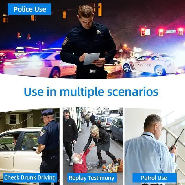 Alt view image 5 of 6 - CAMMHD F6-64GB 4K Body Camera, 3400mAh Battery Work 12-14Hours,Waterproof IP 68 Body Cameras with Audio and Video Recording H.265 Video Code Police Body Cam for Law Enforcement