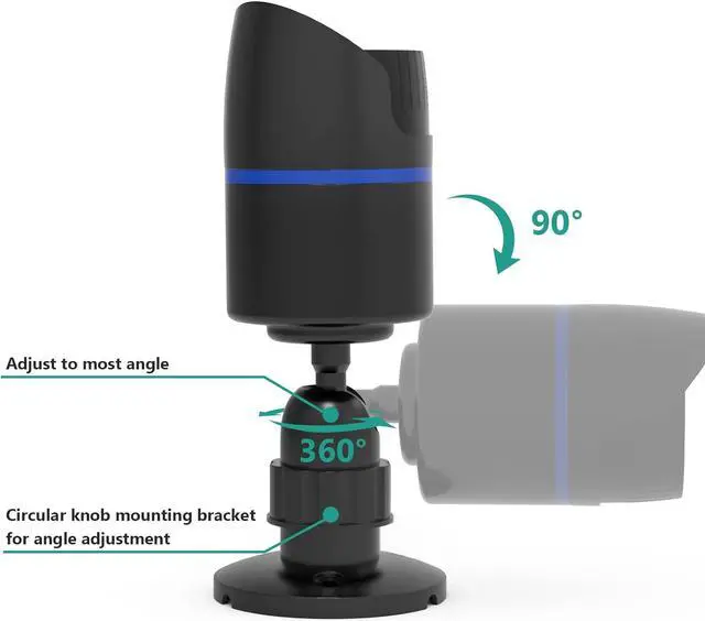 Alt view image 5 of 7 - WALI Dummy Fake Simulated Surveillance Security CCTV Dome Camera Indoor Outdoor with One LED Light, Warning Security Alert Sticker Decal (TC-B4), 4 Packs, Black