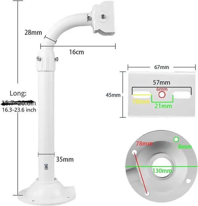 Alt view image 2 of 7 - CCTV Security Camera Mount Bracket, Telescopic Adjustable Universal Camera Wall Mounting Bracket for CCTV Security Camera