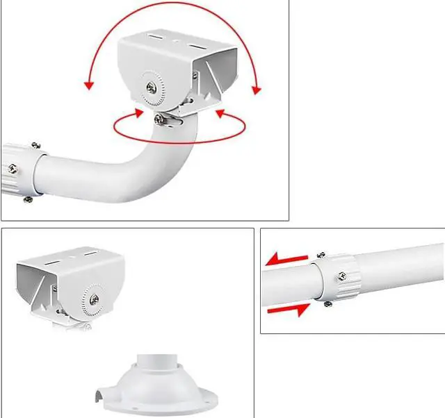 Alt view image 4 of 7 - CCTV Security Camera Mount Bracket, Telescopic Adjustable Universal Camera Wall Mounting Bracket for CCTV Security Camera