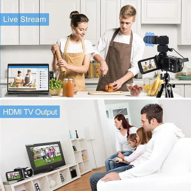 Alt view image 5 of 7 - 4K Video Camera, Camcorder 48MP Ultra HD WiFi Vlogging Camera for YouTube 18X Zoom 3.0" Touch Screen Digital Camera with Microphone, Stabilizer, Lens Hood, Remote, 2 Batteries