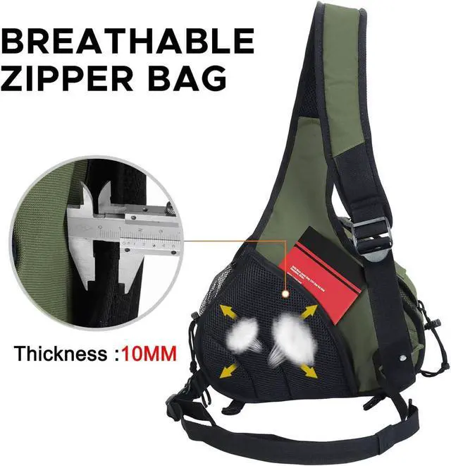 Alt view image 5 of 7 - CADeN Camera Bag Sling Backpack Camera Case Waterproof with Rain Cover Tripod Holder, Compatible for DSLR/SLR Mirrorless Cameras (Canon Nikon Sony Pentax) and Accessories Green