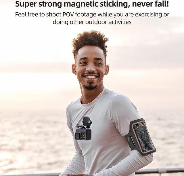Alt view image 3 of 6 - 360° Magnetic Chest Mount + Neck Strap Necklace Lanyard, Magnet Body Mounts POV Selfie Holder Attach Accessories for GoPro Max Hero 12 11 10 9 Insta360 X3 Ace Pro DJI Action 4 Osmo Pocket 3