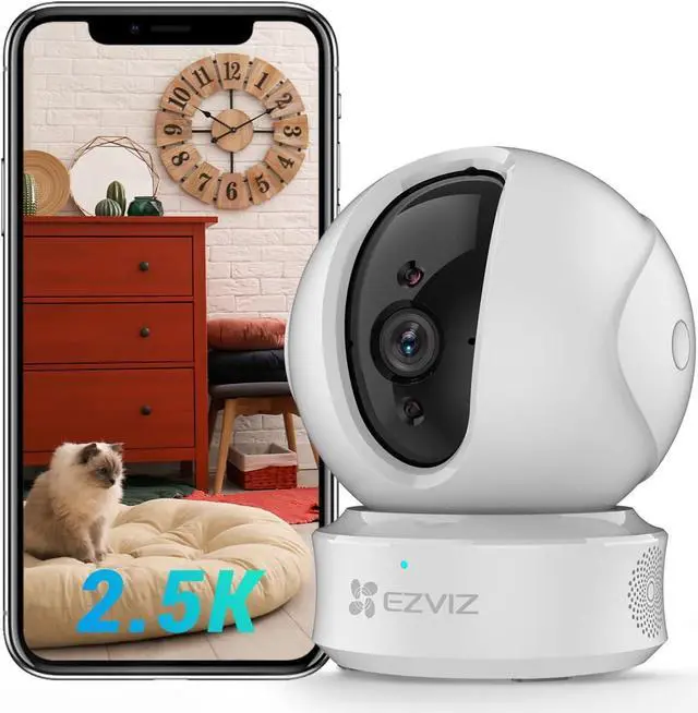 Main image of EZVIZ C6CN 2K+ Indoor Pan/Tilt Wi-Fi Security Camera, Human Detection, Smart Tracking, Two-Way Talk with Google Assistant and  Alexa Compatibility