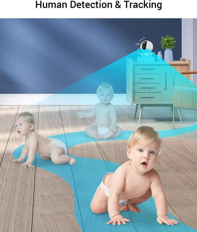 Alt view image 4 of 7 - EZVIZ C6CN 2K+ Indoor Pan/Tilt Wi-Fi Security Camera, Human Detection, Smart Tracking, Two-Way Talk with Google Assistant and  Alexa Compatibility