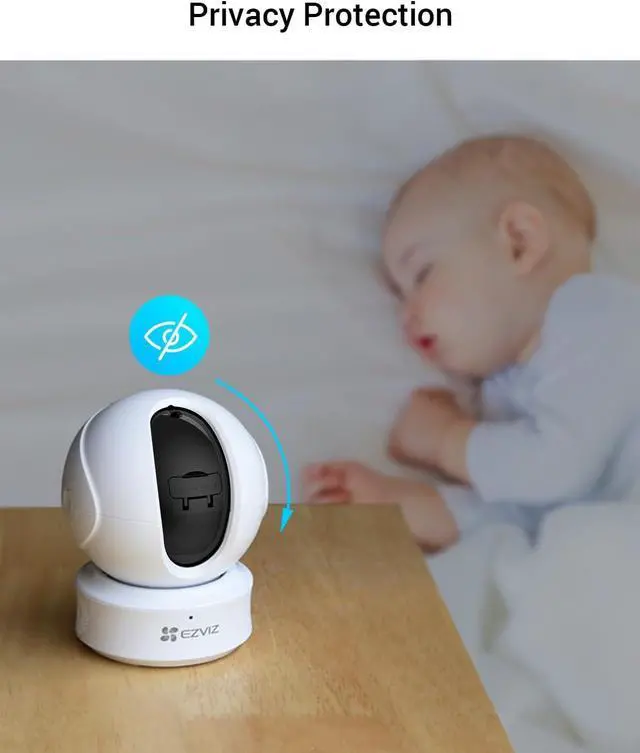 Alt view image 7 of 7 - EZVIZ C6CN 2K+ Indoor Pan/Tilt Wi-Fi Security Camera, Human Detection, Smart Tracking, Two-Way Talk with Google Assistant and  Alexa Compatibility