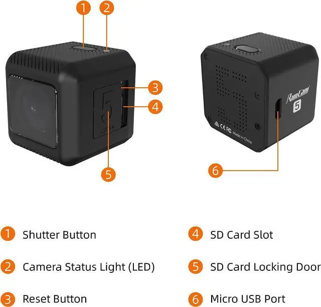 Alt view image 5 of 6 - RunCam 5 4K Action Camera: Small Cube HD Cam for FPV Drone Airsoft Motorcycle Bike Helmet Compatible with Gopro Session Caddx Orca Mount Support EIS