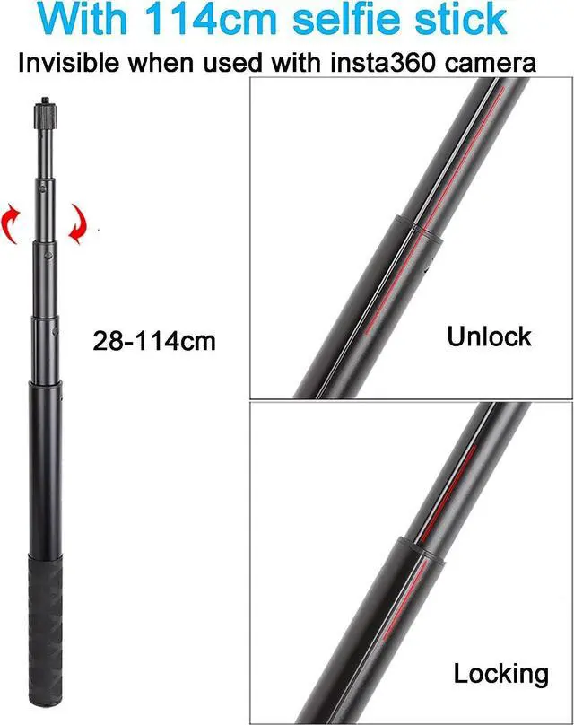 Alt view image 4 of 7 - Third Person Perspective Handlebar Mount +114CM Invisible Selfie Stick for Bike Motorcycle Ride Tracking Shooting for Insta360 ONE X4,X3,X2,X,RS,R 360 Camera