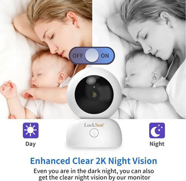 Alt view image 5 of 7 - LuckSun 2K 1296P Indoor Security WiFi Camera Wireless One Button 2-Way Talk PTZ Smart Tracking Pet Baby Camera 360 View with Human & Sound Detection, Night Vision, SD Card Slot.