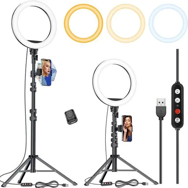 Main image of Kaiess 10.2" Selfie Ring Light with 65" Adjustable Tripod Stand & Phone Holder for Live Stream/Makeup, Upgraded Dimmable LED Ringlight for Tiktok/YouTube/Zoom Meeting/Photography