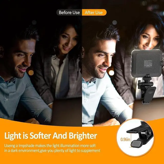Alt view image 3 of 7 - XINBAOHONG Rechargeable Selfie Light, Clip Fill Light for Phone Laptop Tablet Portable Light for Video Conference Live Streaming Zoom Call Makeup Picture (Black)