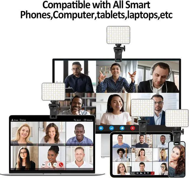 Alt view image 5 of 7 - XINBAOHONG Rechargeable Selfie Light, Clip Fill Light for Phone Laptop Tablet Portable Light for Video Conference Live Streaming Zoom Call Makeup Picture (Black)