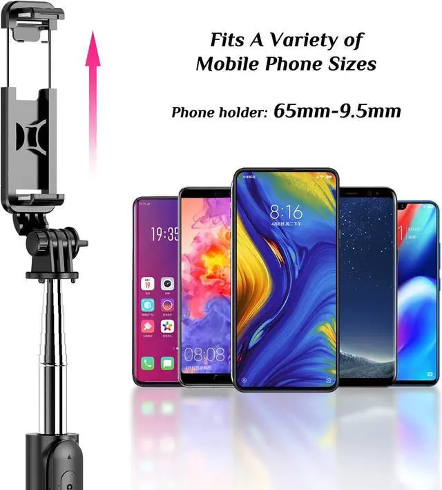 Alt view image 6 of 7 - Selfie Stick Tripod with Fill Light, All in One Extendable Selfie Stick with Detachable Wireless Remote, Flexible Phone Tripod Stand Compatible with iPhone/Galaxy, Compact Size & Lightweight
