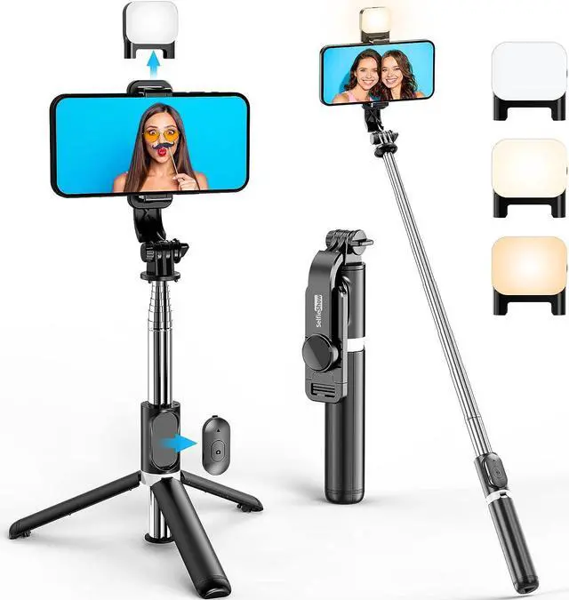Main image of Portable 41 Inch Selfie Stick Phone Tripod with Wireless Remote Extendable Tripod Stand 360 Rotation Compatible with iPhone 14 13 12 11 pro Xs Max Xr X 8 7 6 Plus, Android Samsung Smartphone