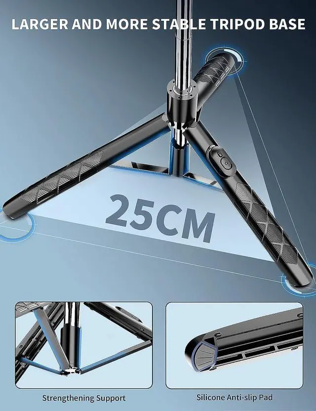 Alt view image 3 of 7 - 71" Phone Tripod & Selfie Stick, All in One Extendable Cell Phone Tripod with Wireless Remote, Tripod Stand for iPhone & Travel Tripod 360° Rotation Compatible with iPhone Android Phone, Camera