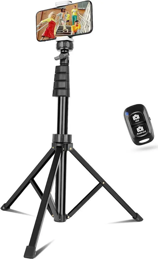 Main image of Sensyne 67" Phone Tripod & Selfie Stick, Extendable Cell Phone Tripod Stand with Wireless Remote and Phone Holder, Compatible with iPhone Android Phone, Camera (Black)