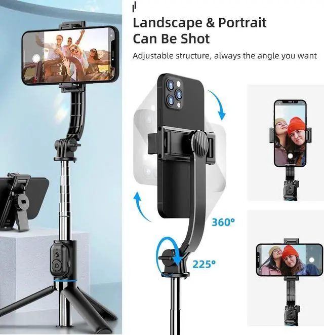 Alt view image 4 of 6 - Selfie Stick with Tripod Stand and Remote - 42" Extendable Selfie Stick for iPhone 15 14 13 12 Pro Max Android Galaxy S23 S22 Portable Selfie Phone Holder iPhone Stick for Video Recording