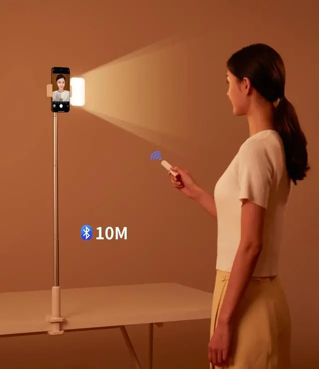 Alt view image 4 of 7 - yAyusi Overhead Phone Mount for Recording,Phone Stand for Recording Overhead,Articulating Arm Cell Phone Holder with LED Ring Light,Desk/Bedside Tripod for YouTube Live Stream Cooking Video Recording