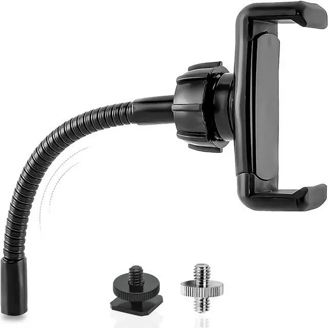 Main image of Ring Light Phone Holder Universal Phone Holder for Ring Light with 1/4 and Hot Shoe Adapter, Flexible Phone Mount for Ring Light and Tripod Stand