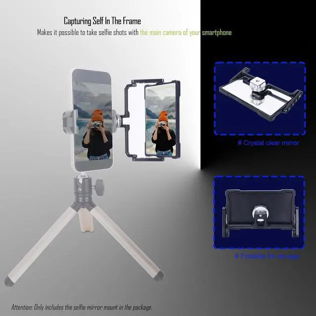 Alt view image 5 of 7 - NICEYRIG Vlog Vlogging Selfie Mirror [Plus Version] for iPhone 14/13/12/11 Pro Max 6.1'' 6.7'', YouTube TikTok Instagram Livestream Video Recording and Selfie Shot - 534