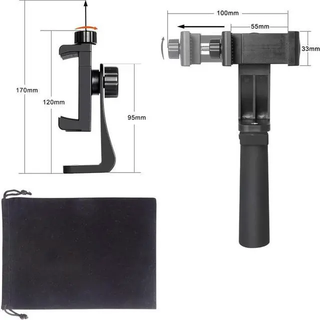 Alt view image 5 of 7 - Ergonomic Anti-Falling Cell Phone Vlogging Hand Grip Stabilizer Smartphone Holder Rig Mount Video Kit w/Safety Strap Portable Selfie Stick for iPhone Samsung (Landscape+Portrait)-Mic/Light Adapter