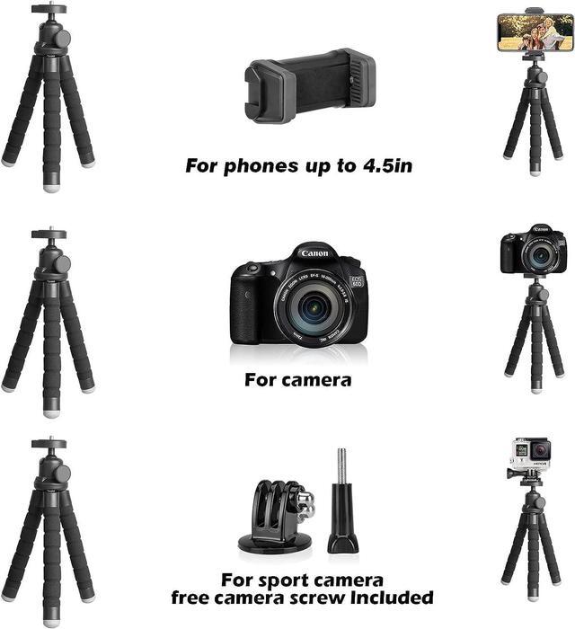Alt view image 5 of 6 - Phone Tripod, Portable and Flexible Tripod with Wireless Remote and Clip, Cell Phone Tripod Stand for Video Recording(Black)