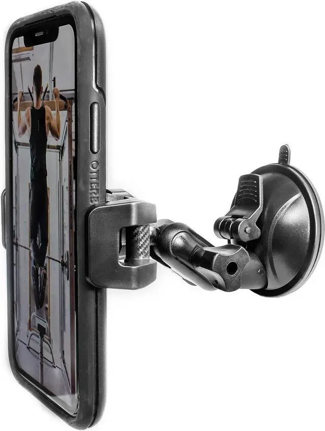 Main image of Universal Mirror Shower Phone Holder, Multi-Directional Dual 360 Degree Rotating Suction Cup Phone Wall Mount stand, Tiktok Youtube Vlog Video Recording Kit, airplane travel essentials accessories