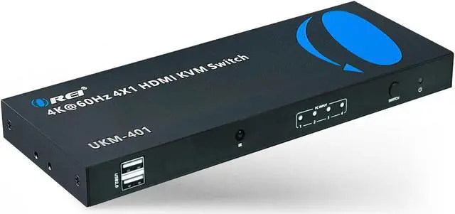 Main image of OREI USB 2.0 4x1 HDMI KVM Switch 4K@60Hz with RS-232 Control | 4 Computers 1 Monitor | HDMI 2.0 & HDCP 2.2 (UKM-401)