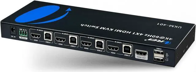 Alt view image 2 of 7 - OREI USB 2.0 4x1 HDMI KVM Switch 4K@60Hz with RS-232 Control | 4 Computers 1 Monitor | HDMI 2.0 & HDCP 2.2 (UKM-401)