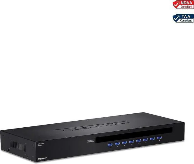Alt view image 3 of 7 - TRENDnet 8-Port USB/PS2 Rack Mount KVM Switch, TK-803R, VGA & USB Connection, Supports USB & PS/2 Connections, Device Monitoring, Auto Scan, Audible Feedback, Control up to 8 Computers/Servers