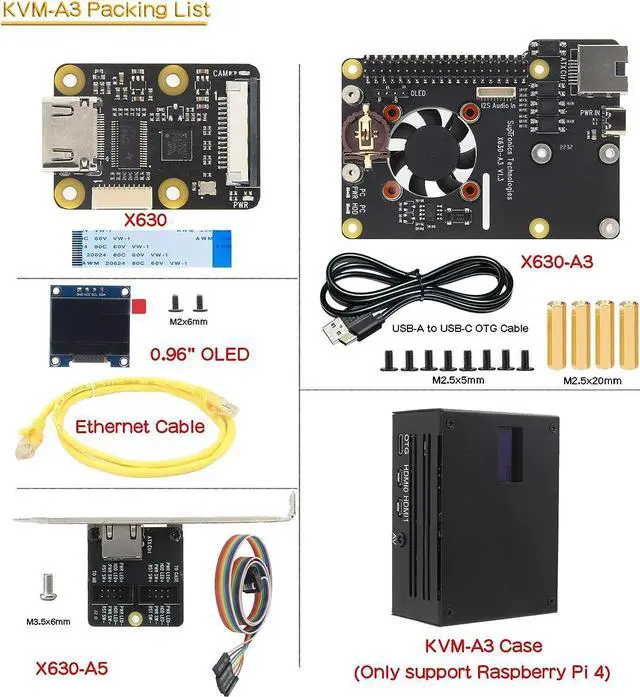 Alt view image 6 of 7 - Geekworm KVM-A3 Kit for Raspberry Pi 4 Open Source KVM Over IP (Not Include Raspberry Pi 4)
