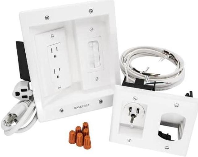BASEPORT In Wall Cable Management Kit - TV Wire Hider Kit for Wall Mount TV,  Hide Wires