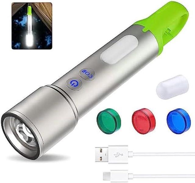 Mini USB Rechargeable Flashlight High Power Flashlight with COB Sidelight