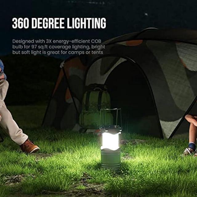 Lichamp 2 Pack LED Camping Lanterns, Battery Powered Lantern Flashlight COB  Camp Light for Power Outages