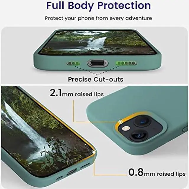 Alt view image 3 of 6 - OTOFLY Designed for iPhone 14 Case, Silicone Shockproof Slim Thin Phone Case for iPhone 14 6.1 inch (Pine Green)