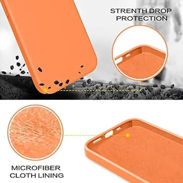 Alt view image 4 of 6 - VENINGO iPhone 13 Case, Phone Case for iPhone 13,Slim Fit Liquid Silicone Soft Gel Rubber Lightweight Microfiber Lining Shockproof Anti-Scratch Protective Phone Cover for iPhone 13 6.1'',Sunset Orange