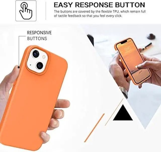 Alt view image 5 of 6 - VENINGO iPhone 13 Case, Phone Case for iPhone 13,Slim Fit Liquid Silicone Soft Gel Rubber Lightweight Microfiber Lining Shockproof Anti-Scratch Protective Phone Cover for iPhone 13 6.1'',Sunset Orange