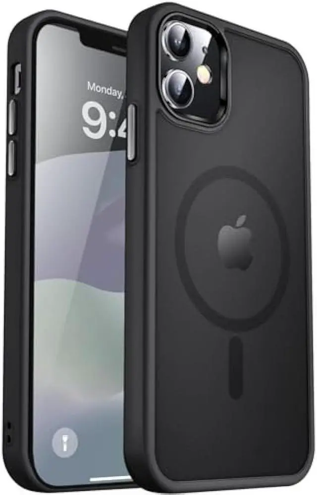 Main image of MOCCA Strong Magnetic for iPhone 12 Case/iPhone 12 Pro Case, [Compatible with Magsafe][Mil-Grade Drop Protection] Slim Shockproof Translucent Protective Phone Case for iPhone 12/12 Pro, Black