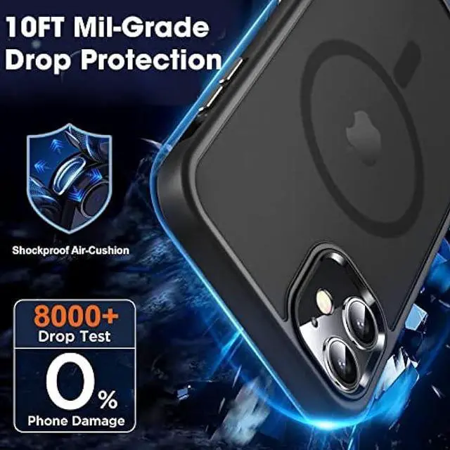 Alt view image 4 of 6 - MOCCA Strong Magnetic for iPhone 12 Case/iPhone 12 Pro Case, [Compatible with Magsafe][Mil-Grade Drop Protection] Slim Shockproof Translucent Protective Phone Case for iPhone 12/12 Pro, Black